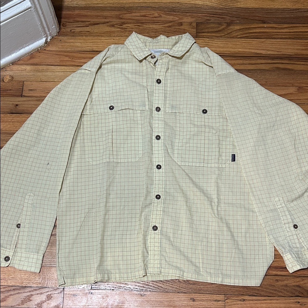 Men's Yellow Checkered Fishing Shirt